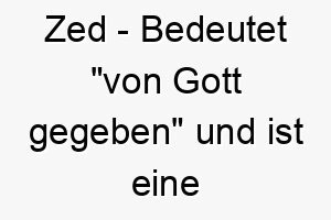 zed bedeutet von gott gegeben und ist eine gute wahl fuer einen sehr geschaetzten hund 27965