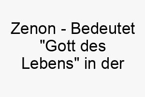 zenon bedeutet gott des lebens in der griechischen mythologie ein beeindruckender name fuer einen lebenslustigen hund 28061