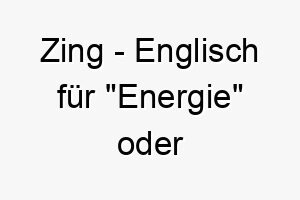 zing englisch fuer energie oder enthusiasmus ein passender name fuer einen energiegeladenen hund 28052