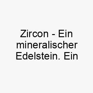 zircon ein mineralischer edelstein ein glaenzender name fuer einen schoenen hund 27990