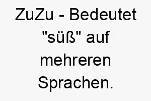 zuzu bedeutet suess auf mehreren sprachen ein passender name fuer einen suessen und liebenswerten hund 28049