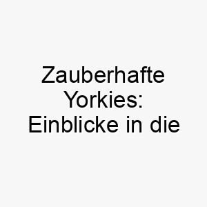 zauberhafte yorkies einblicke in die faszinierende hunderasse 29695